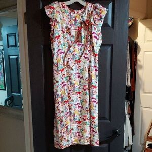 Carolina Herrera Colorful Floral Midi Dress